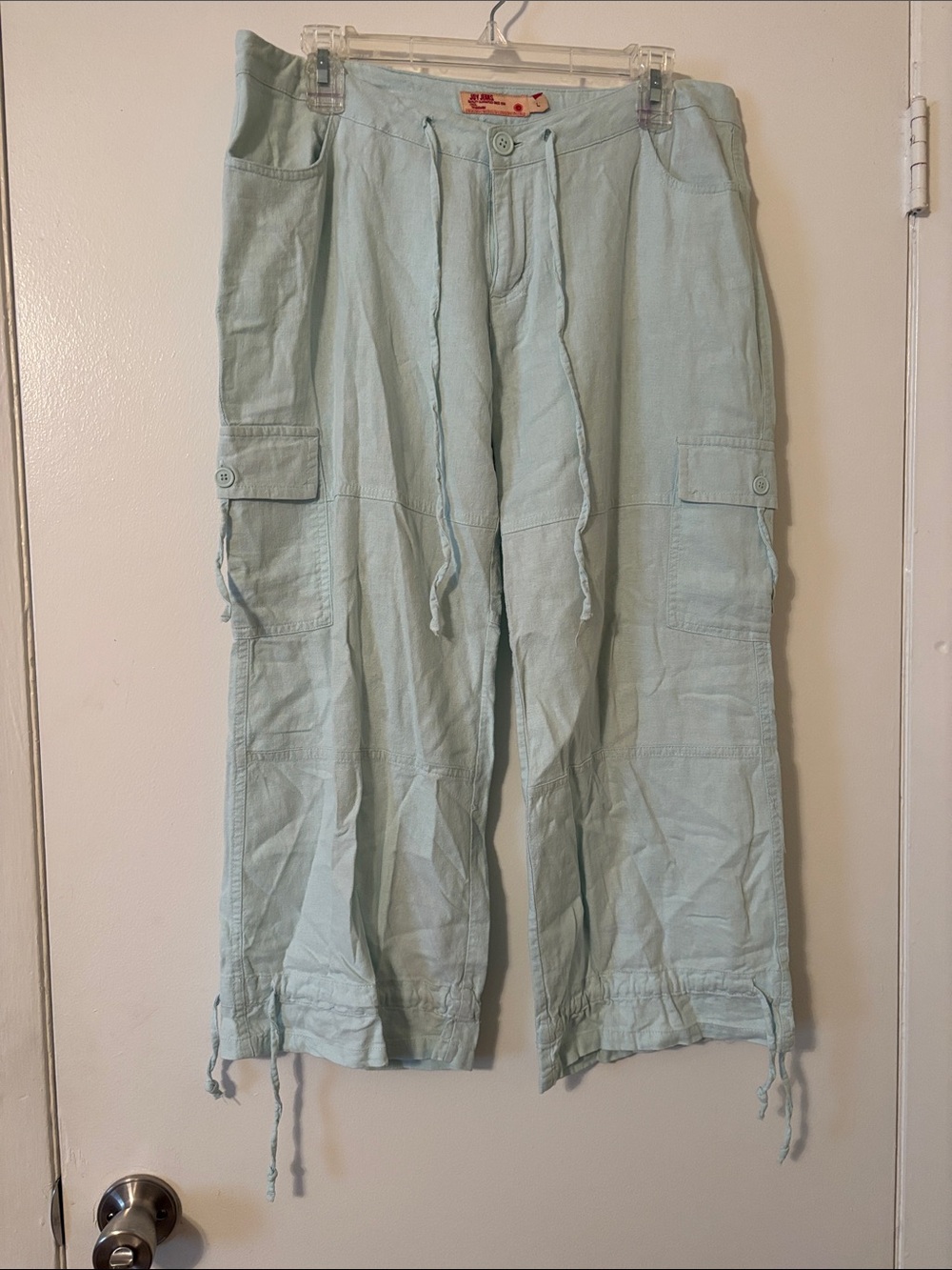 Light Blue Cargo Capris - Women
